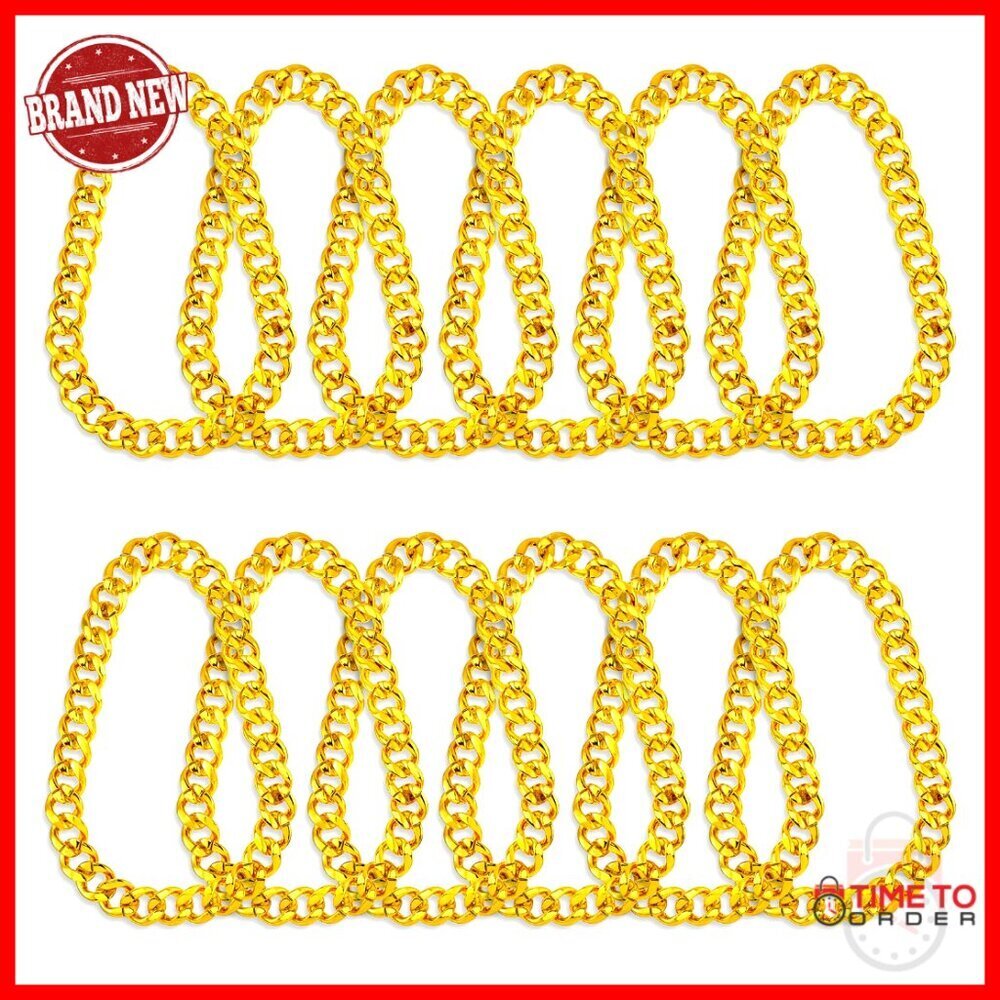 12 Pc Chunky Resin Chain Necklace Set, 32 Inch Hip Hop Punk Jewelry